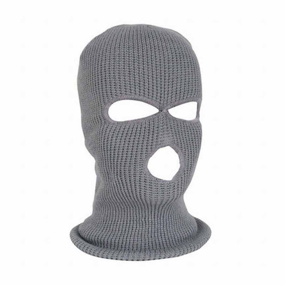 Knit Ski Mask 3 Hole Full Face Cover Adult Embroidered Balaclava Warm Knit Ski Face Cover Thermal Knitted Head Wrap for Men
