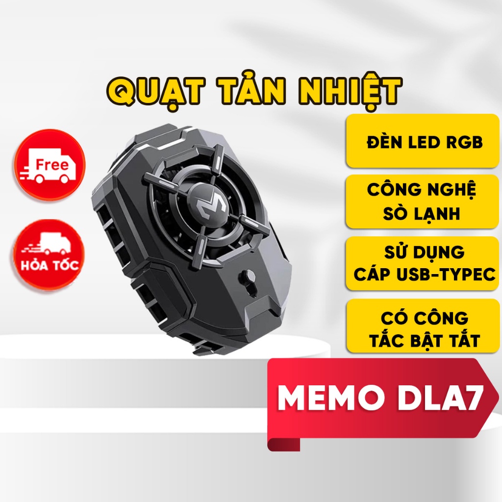 Quạt Tản Nhiệt Điện Thoại Sò Lạnh MEMO DLA2, DLA3, DLA5, DLA6, DLA7  - Tản Nhiệt Nhanh/Giảm Tiếng Ồn