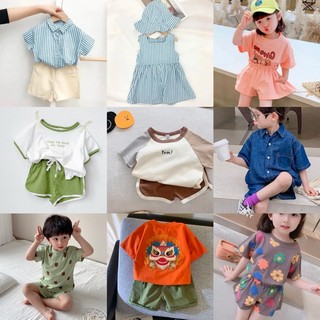 Hàng Mới Về set Áo Thun & Quần Short Cho Bé Trai & Gái