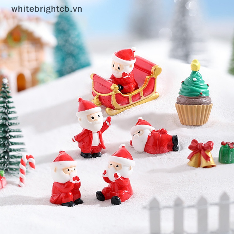 Mô Hình Ông Già Noel Bằng Nhựa resin Dễ Thương Trang Trí Giáng Sinh 2023