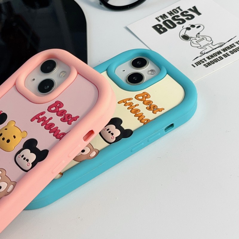 DISNEY Dễ Thương Ốp Điện Thoại Họa Tiết Hoạt Hình Gấu pooh / Chuột mickey minnie Cho iphone 15 14 13 12 11 pro max 15pro 14pro 13pro