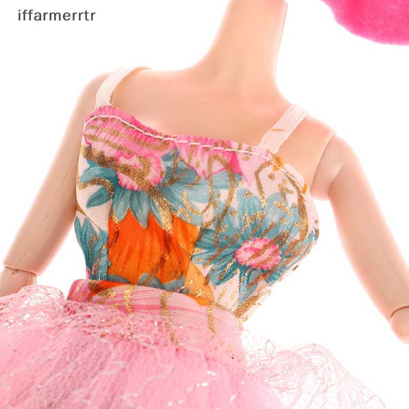 1 Bộ Đầm Công Chúa + Mũ + Túi Xách + Dụng Cụ Thời Trang Màu Hồng Cho Búp Bê hye