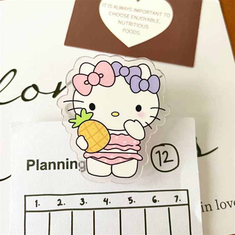 ♫ Sanrio Acrylic Clip Trang Trí Quà Tặng Văn Phòng   Kẹp Niêm Phong Chống Trượt Ghi Chú Pp Clip Tái Sử Dụng Ins Nữ Sinh Trường Học Văn Phòng Phụ Kiện