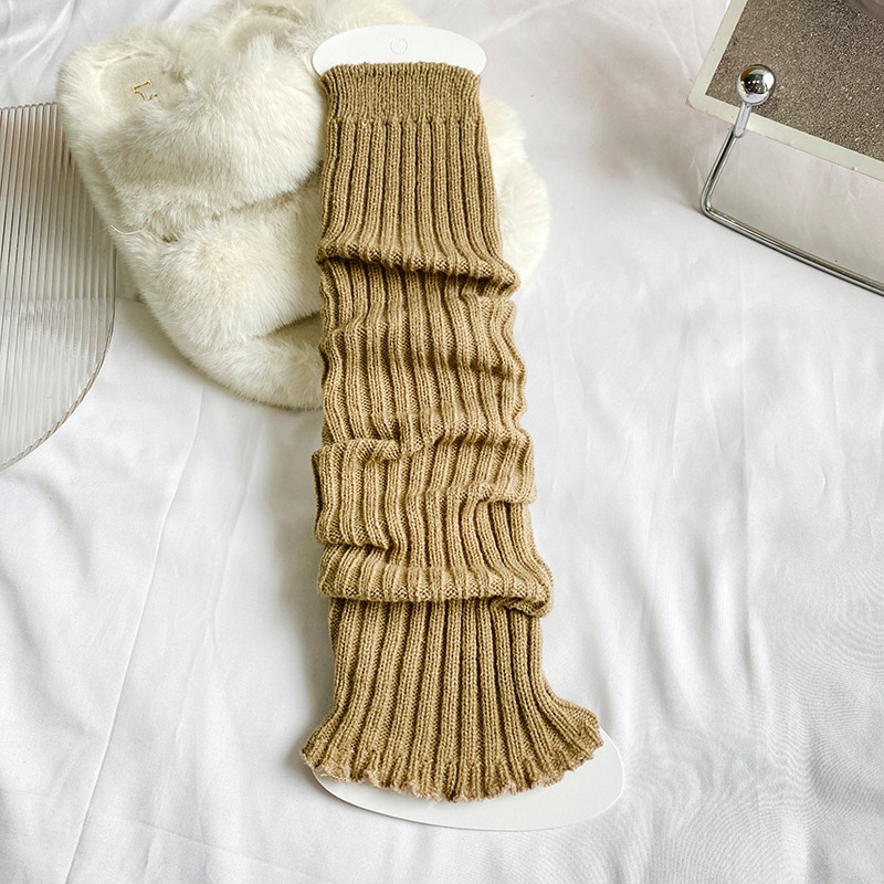 Vớ cotton Cao Qua Gối Dày Dặn Họa Tiết Kẻ Sọc Màu Trơn Dễ Thương Giữ Ấm Mùa Thu Đông Cho Bé Gái