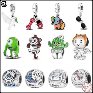 Charm pandora hạt mạ bạc 925 hình bướm xinh xắn