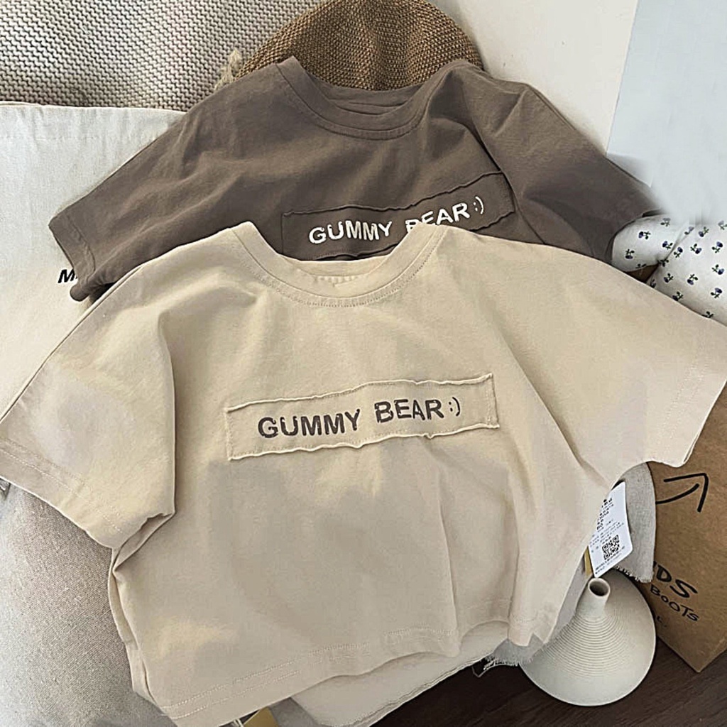 Áo Thun cotton Ngắn Tay In Chữ Phong Cách Phương Tây Thời Trang Mùa Hè Hàng Mới Dành Cho Trẻ Em