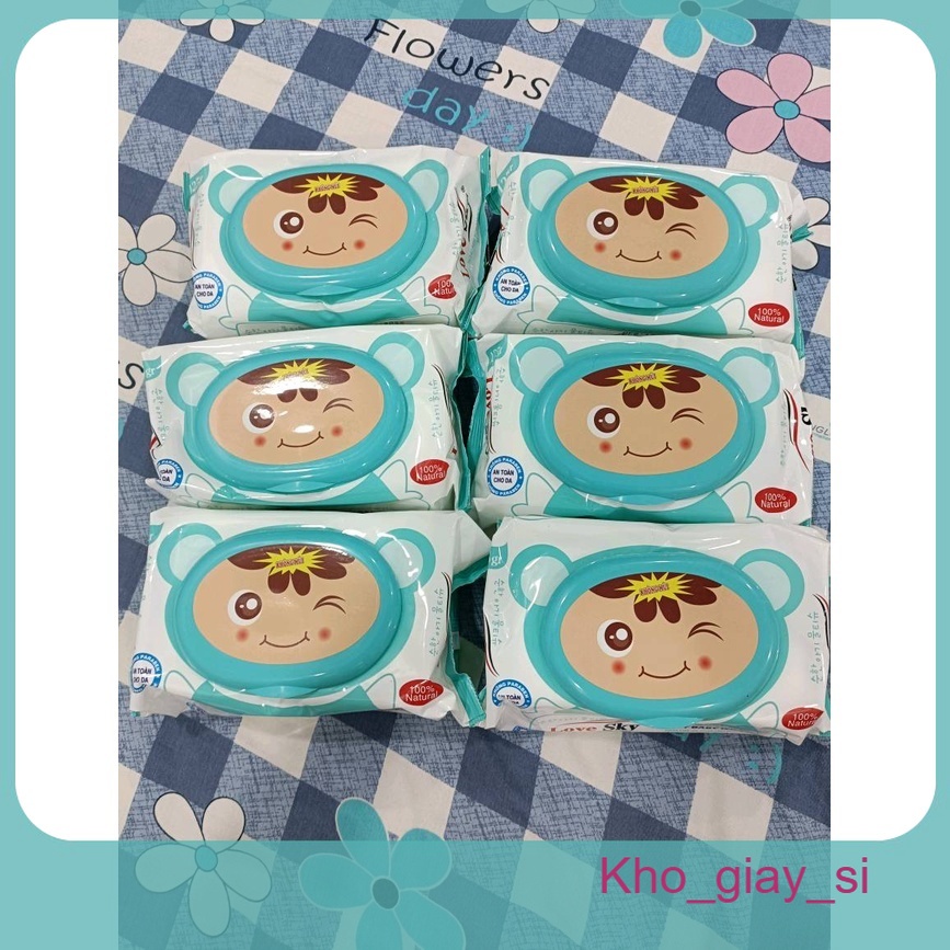 Combo 6 gói khăn giấy ướt sky 125gram