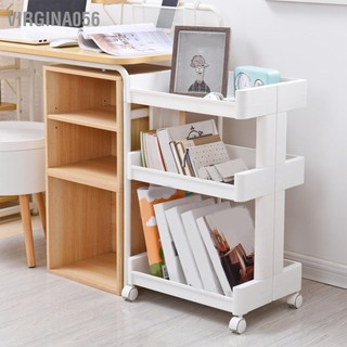 Virgina056 Xe đẩy lưu trữ 3 tầng Đa chức năng lăn công suất lớn có bánh xe cho Thẩm mỹ viện Nhà bếp Phòng tắm Văn phòng