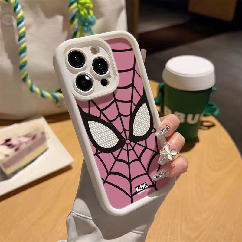 Ốp Điện Thoại Túi Khí Silicon Hình spiderman Màu Tương Phản Cho Iphone 15 13Promax 12 11 7 8