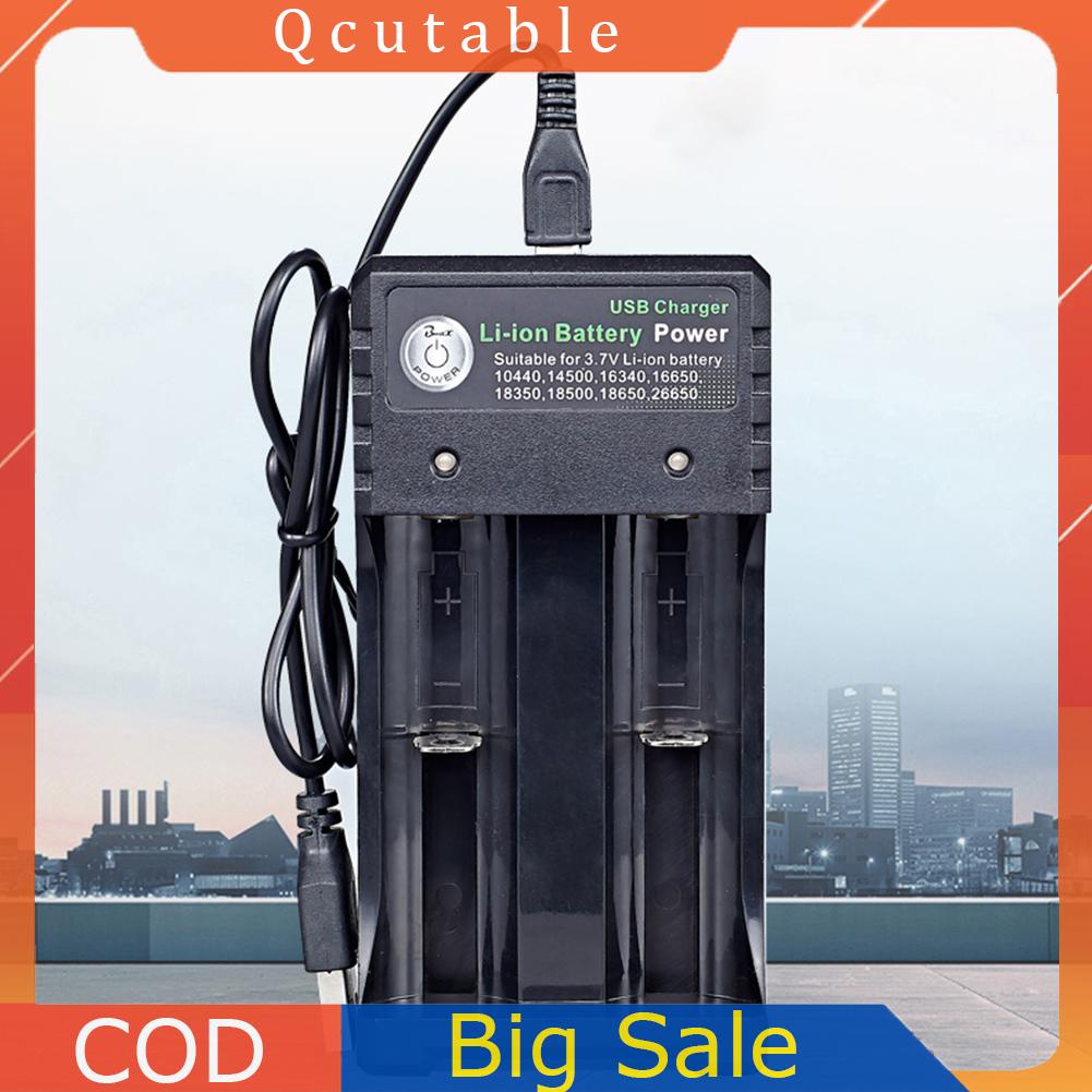 Bộ Sạc Pin Nhanh 2 Ngăn 3.7v 1a / 2a Cho 18650 10440 14500Vn