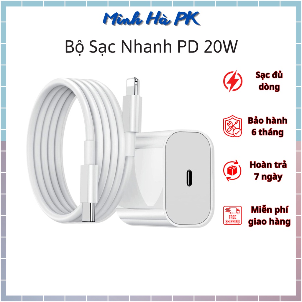 Sạc nhanh 20w chuẩn sạc nhanh PD, không nóng máy, chip thông minh - CAM KẾT TỐC ĐỘ SẠC NHANH