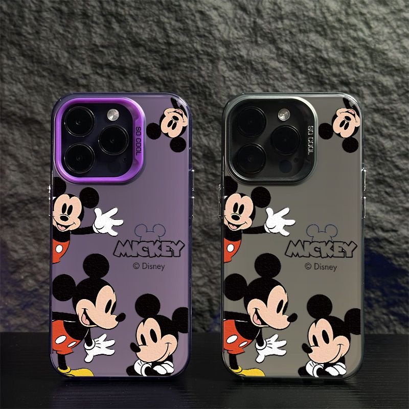 Ốp Điện Thoại Màu Bạc Nhám Hình Chuột mickey Cho apple Iphone 14 13 x xsmax 15