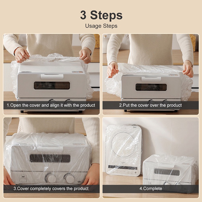 Set 10 Vỏ Bọc Quạt Lò Vi Sóng Bằng Nhựa Dày Dặn Nâng Cấp Chống Bụi Chống Rơi Dùng Một Lần