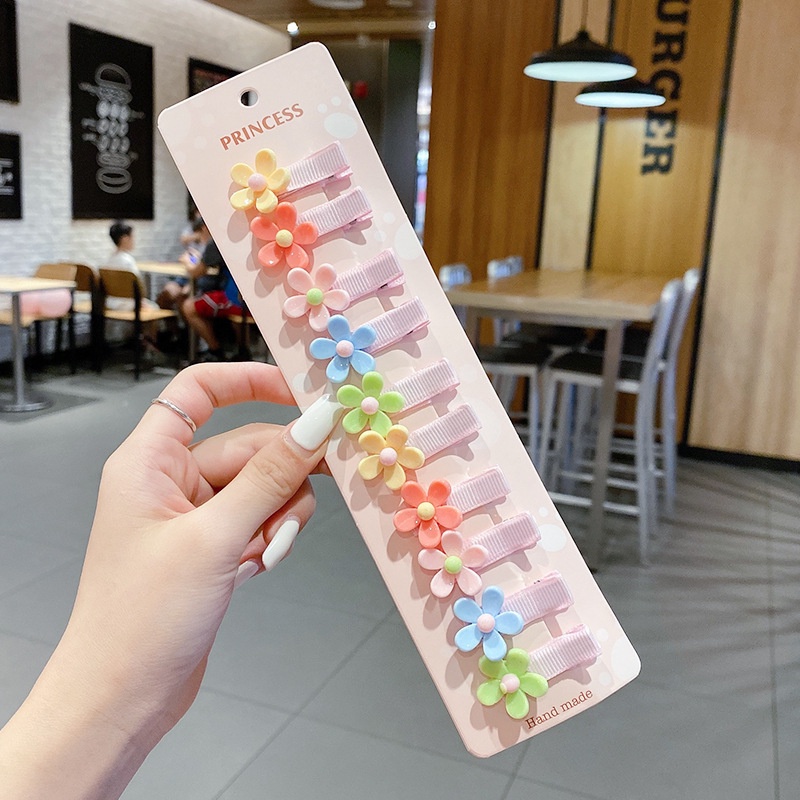 Set 10 Kẹp Tóc Hình Hoa /Trái Cây Xinh Xắn Cho Bé Gái