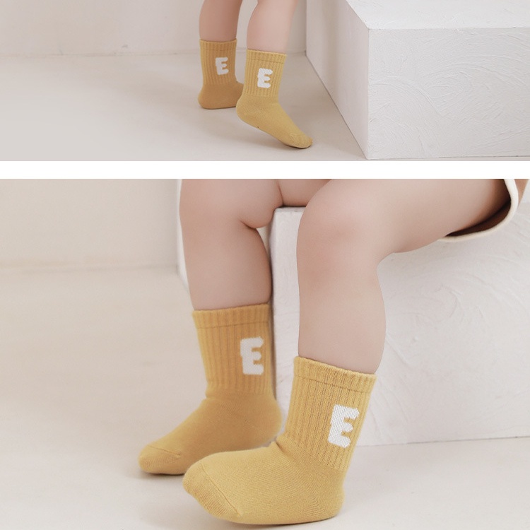 Set 5 Đôi Tất cotton Kẻ Sọc In Chữ Thời Trang Cho Bé