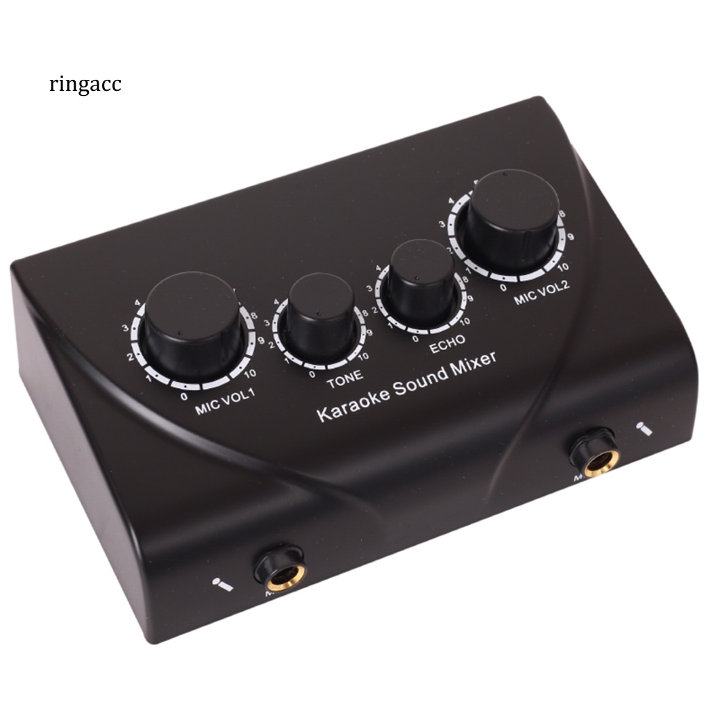 Rga Bộ Khuếch Đại Micro karaoke echo Hai mic mini Chuyên Nghiệp Cho Điện Thoại / Máy Tính