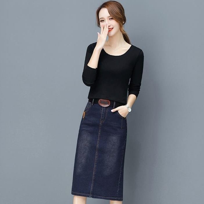 Chân váy jean Lưng Cao Dáng Chữ a Phong Cách hong kong Thời Trang Mùa Hè 2023 Cho Nữ