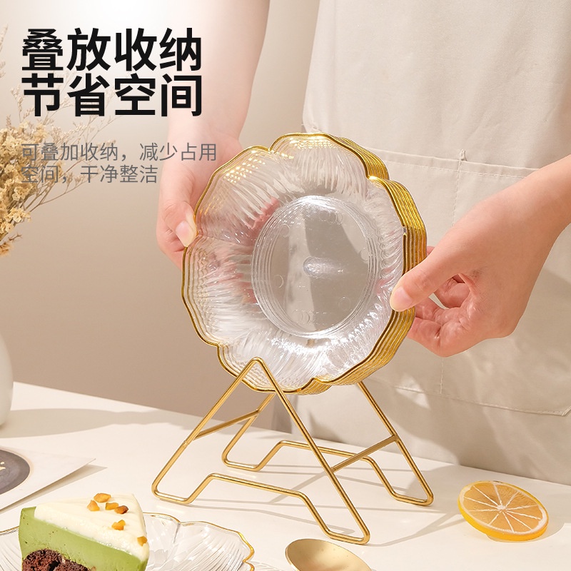 Đĩa Nhựa Đựng Bánh Tráng Miệng Hình Hoa 16cm