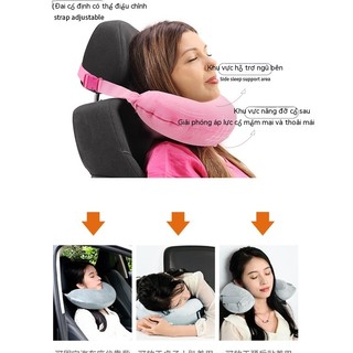 Gối bơm hơi kê cổ di động phong cách mới tiện dụng cho xe hơi / máy bay / đi du lịch