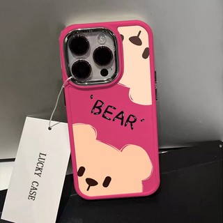 Ôp Điện Thoại tpu Silicon Mềm Chống Sốc Phối Nút Kim Loại Hình Gấu Dễ Thương Cho iphone 15 14 pro max 11 13 12 pro max 11 xs Ốp