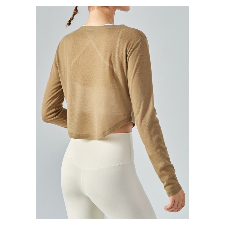 OLALA LEISURE Áo Thun Thể Thao Tay Dài Cổ Chữ V Thoáng Khí Nhanh Khô XS DSL370