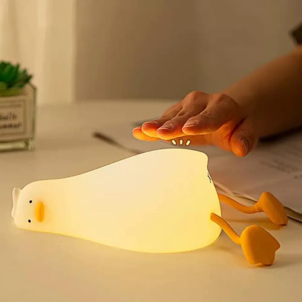 Silicone Đèn Ngủ led Hình Chú Vịt Bằng Silicon Có Thể Sạc Lại Bằng Cổng usb Trang Trí Phòng Ngủ Trẻ Em