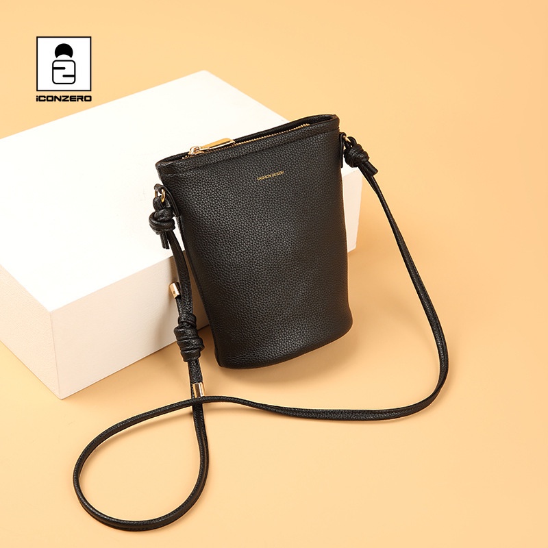 Biểu Tượng Zero Túi Đeo Chéo Một Bên Vai Bằng Da Thật Màu Trơn Thời Trang Đơn Giản Dành Cho Bạn Nữ @