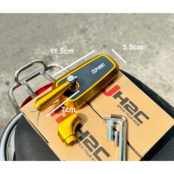 Gương H2C CNC cao cấp Đủ Màu Xiken Cho Vespa Honda Yamaha Hàng Cao Cấp cho mọi loại xe