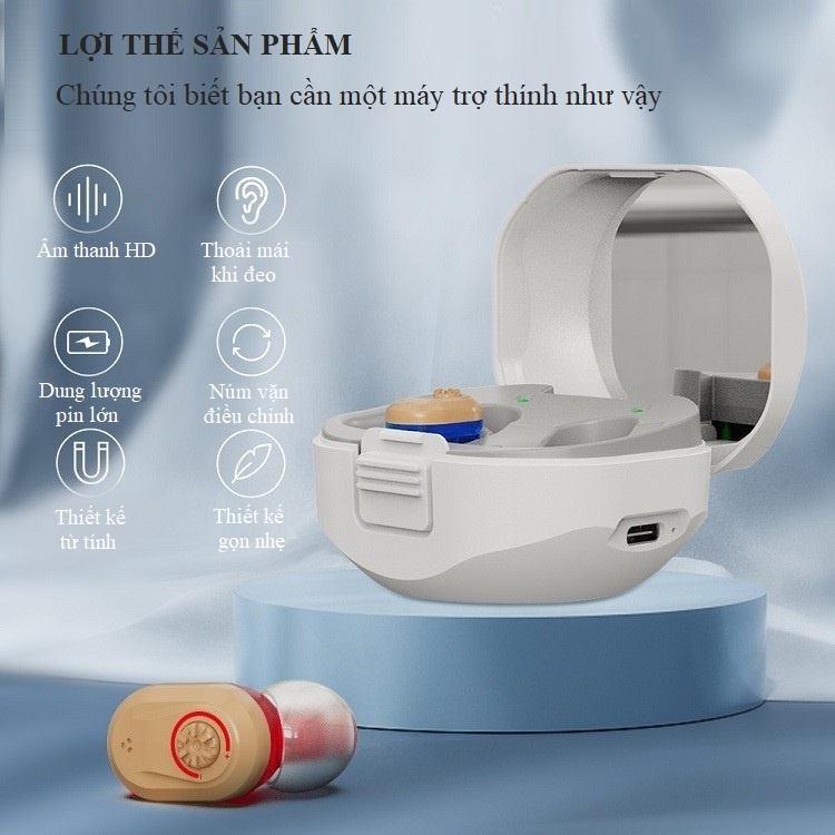 Tai Nghe Trợ Thính Không Dây Techtrend  WB190603-Món Qùa Ý Nghĩa Dành Cho Người Thân .
