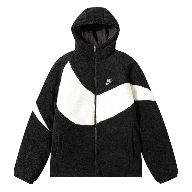 Áo Khoác cotton Hai Mặt Có Mũ Trùm Đầu Thêu logo Nke Chính Hãng Dành Cho Cặp Đôi