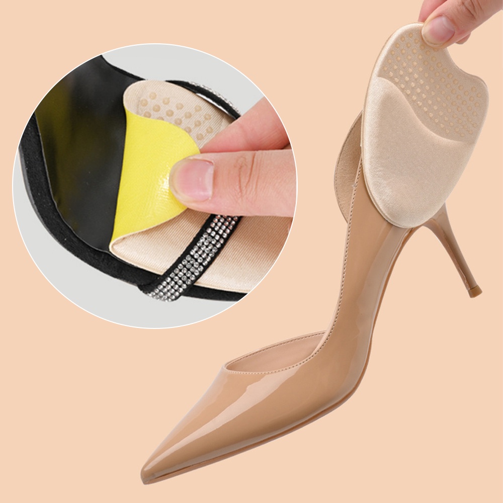 1 Cặp Đệm Lót Giày Cao Gót Dày Dặn Co Giãn Thoáng Khí Thấm Hút Mồ Hôi