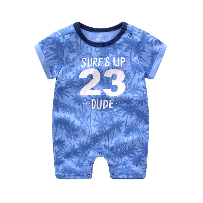 Áo Liền Quần Tay Ngắn Bằng Vải cotton Thời Trang Mùa Hè Cho Bé Sơ Sinh