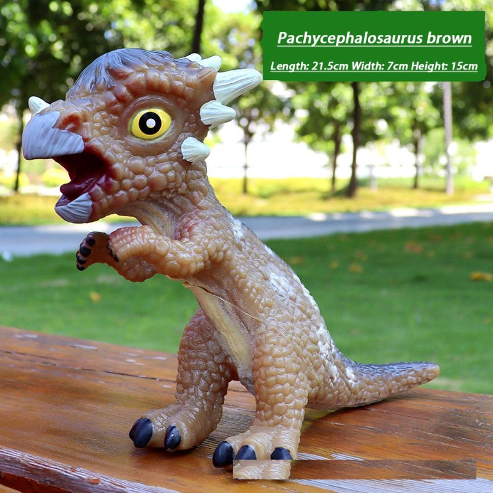 Mmluck Đồ Chơi Mô Hình Khủng Long Bằng Cao Su Mềm Nhiều Màu Sắc Phát Ra Âm Thanh Dành Cho Trẻ Em triceratops