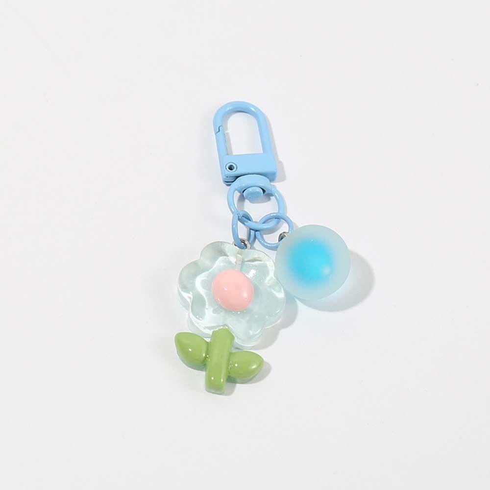 Móc Chìa Khóa Bằng acrylic Trong Suốt Hình Hoa Hoạt Hình Phong Cách Hàn Quốc diy