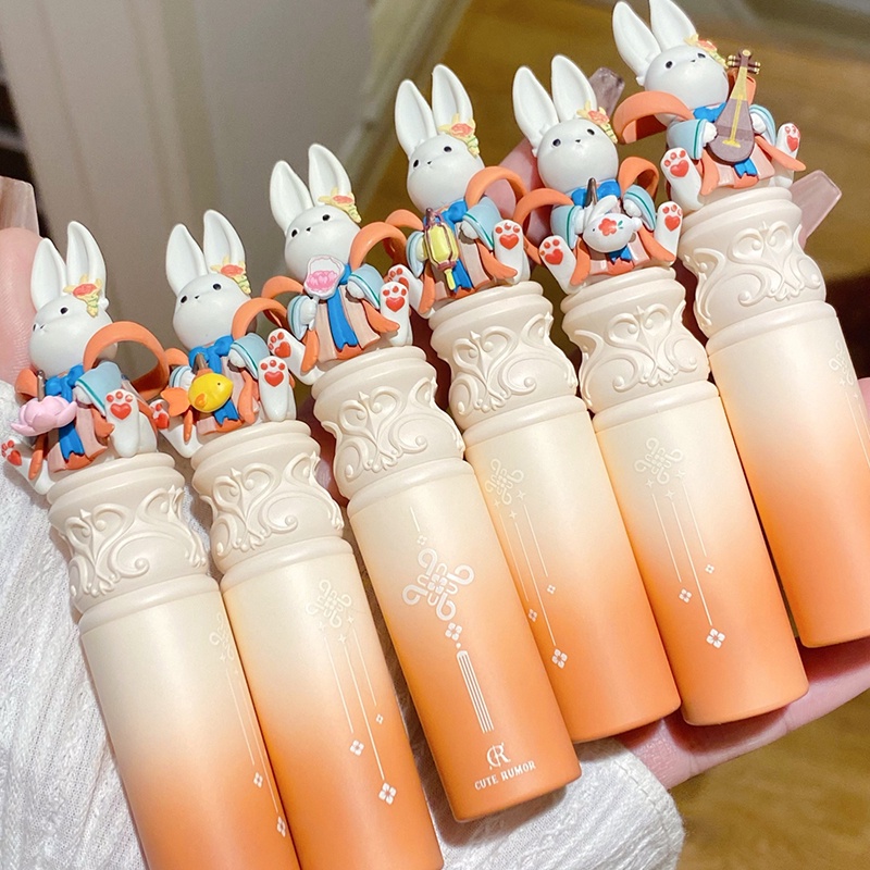 Ter Thỏ Trắng Đen Ngọc Bích - - Son Môi Bóng Mặt Trăng Thỏ PUMOR Dễ Thương