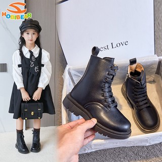 Giày Bốt martin Cao Cổ Lót Lông Cừu cotton Phong Cách Hàn Quốc Cho Bé Gái
