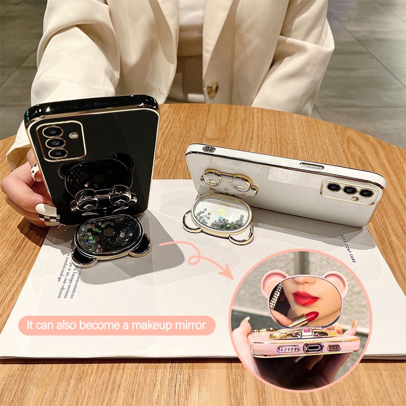 Ôp Điện Thoại tpu Dẻo Họa Tiết Hoạt Hình Chú Gấu Kèm Giá Đỡ Nhẫn Cho samsung galaxy a05 a05s Ốp