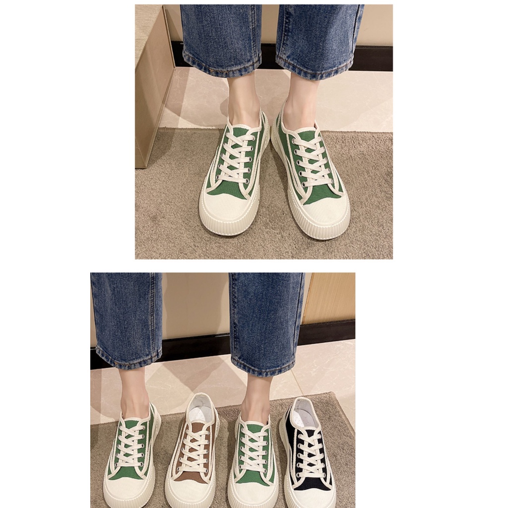 Giày Thể Thao Vải Bạt Mũi Tròn Thời Trang Mùa Xuân Mới 2023