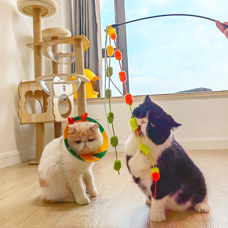 Đồ Chơi Que Dài Có Chuông Vui Nhộn Cho Mèo Cưng đồ chơi cho mèo