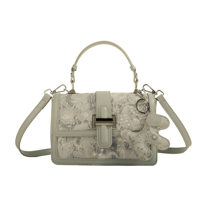 🌸Hàng Order🌸 Túi Xách Muzi&kai Chính Hãng Da Hoạ Tiết Thêu Móc Gấu Quai Xách Quai Da Đeo Sang Chảnh Nữ Tính 🌸 Quảng Châu