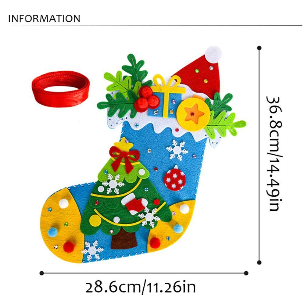 Javier Vớ Giáng Sinh Bằng Vải Không Dệt Có Thể Treo Được Hình Ông Già Noel montessori kriss kringle Cha xmas