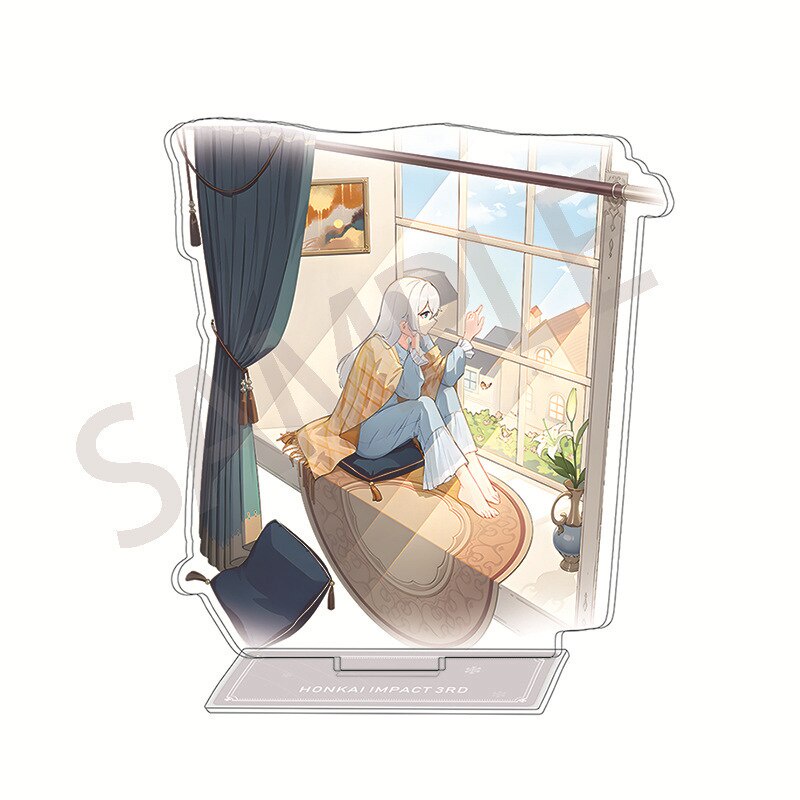 Mô hình Standee Honkai Impact 3 Standing Anime Susana Kiana Kaslana in hình nhân vật 2 mặt rõ nét decor để bàn