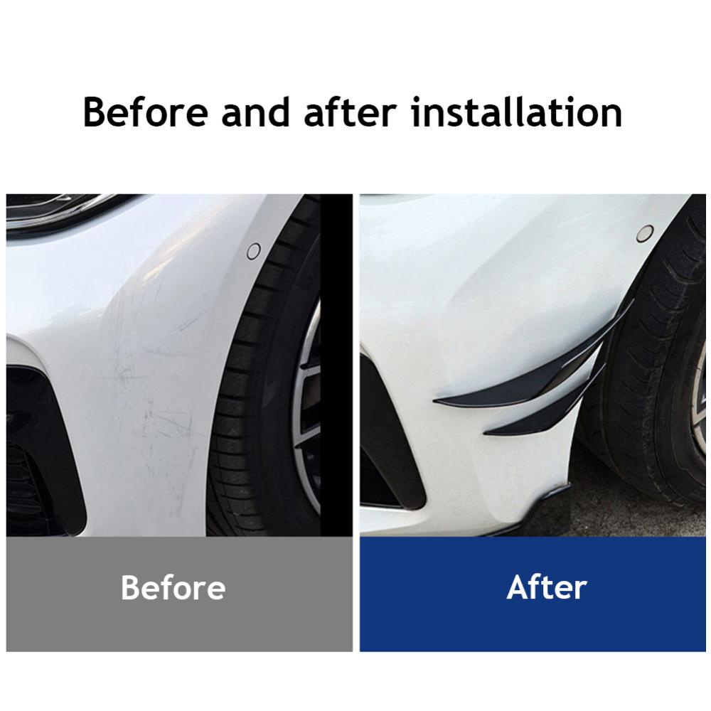 Topmall Bộ 4 Miếng Dán Trang Trí Cản Trước Xe Hơi Bằng Sợi carbon o3t9