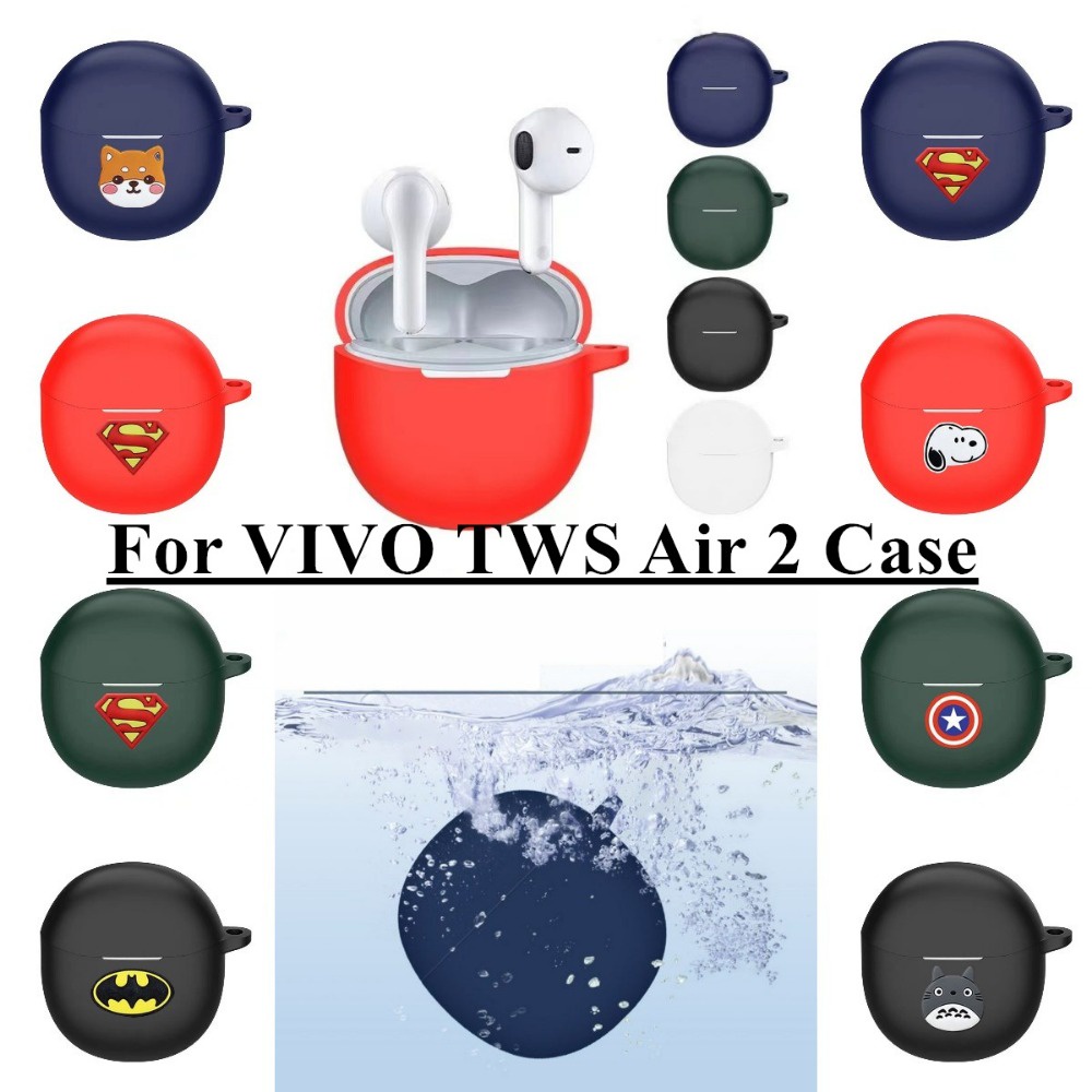 Vỏ Bảo Vệ Hộp Sạc Tai Nghe vivo tws air 2 Bằng Silicon Họa Tiết Hoạt Hình Dễ Thương