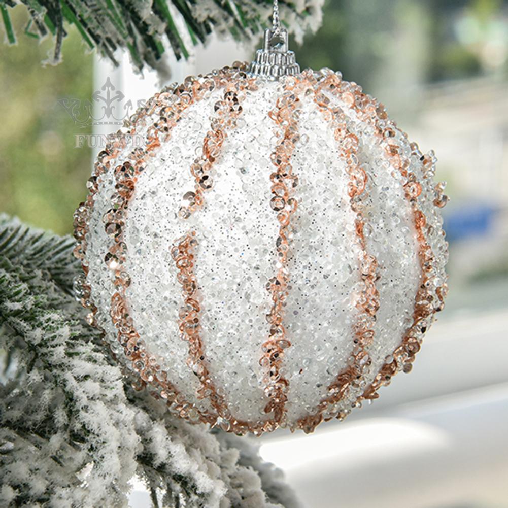 Christmas Balls Christmas Tree Hanging Balls Pendant Pink Red Sequined