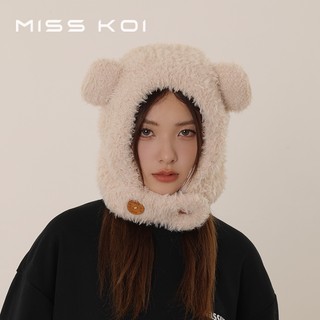 Misskoi  Mũ Lông Tai Gấu Dễ Thương Giữ Ấm Mùa Đông Đi Xe Đạp Leo feng