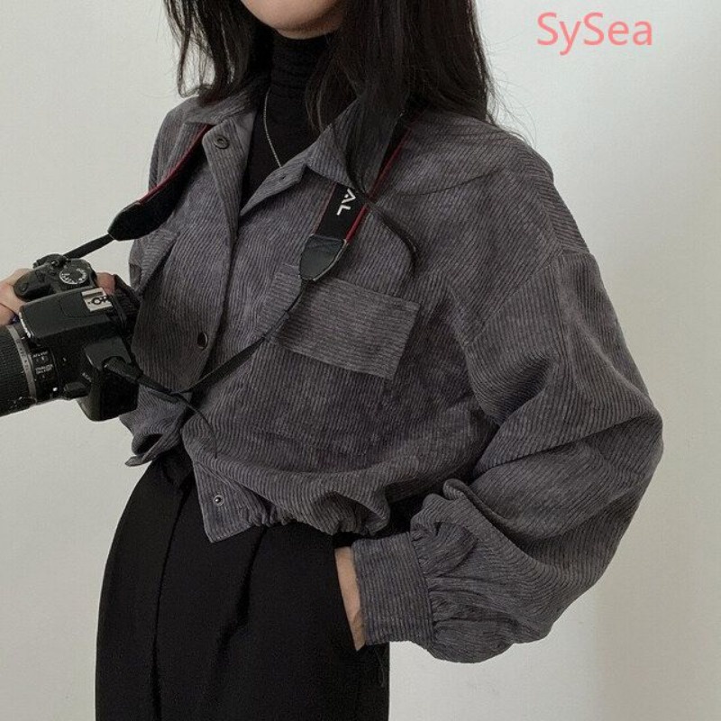 Áo Sơ Mi Kiểu Dây Rút Dáng Dài Phong Cách retro Cho Nữ