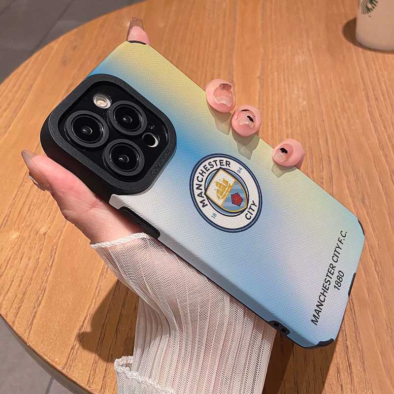 Mới Ốp Điện Thoại Màu gradient In logo Đội Bóng manchester city Độc Đáo Chống Rơi Cho iphone13promax / 11 / 12promax 13pro 14promax