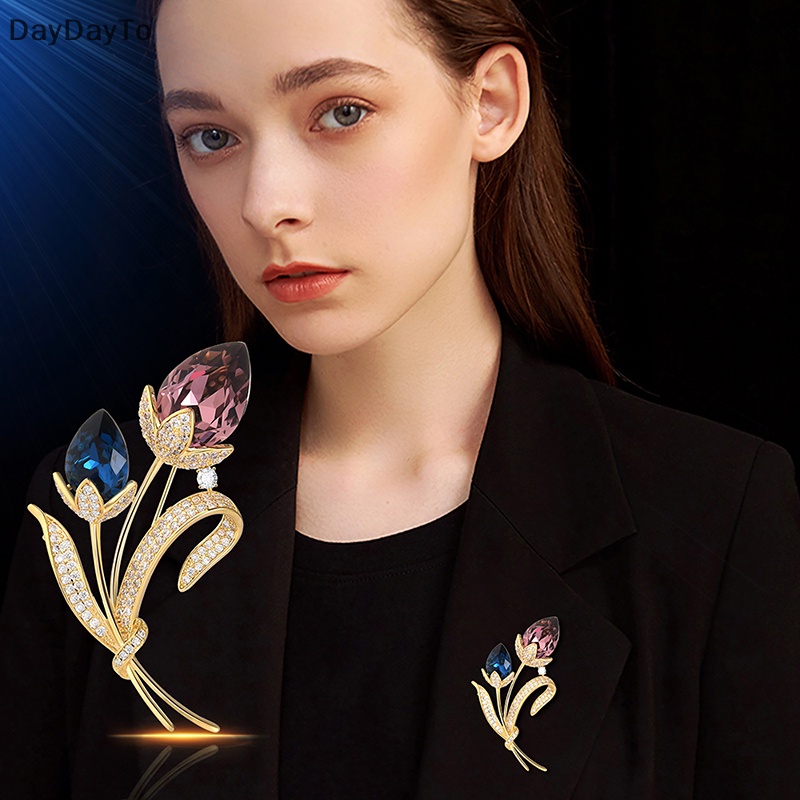 Ghim Cài Áo Hình Hoa Đính Đá Pha Lê Thời Trang Cho Nữ