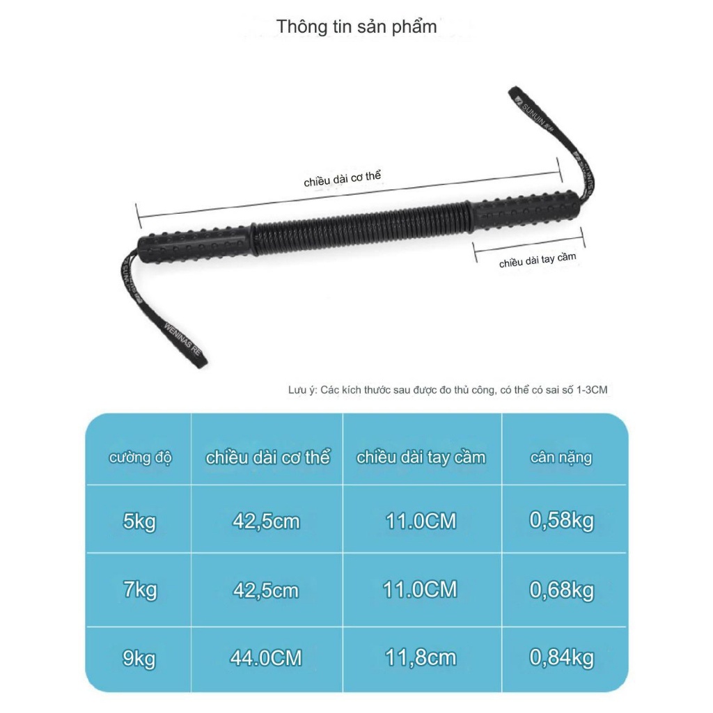 Gậy Bẻ Tập Tay Lò Xo Titan Trẻ Em Từ 5Kg-9Kg Đại Nam Sport  tặng hộp quà may mắn